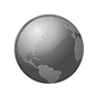 A gray globe with the earth in front of it.