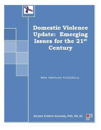 A blue cover of the book domestic violence update